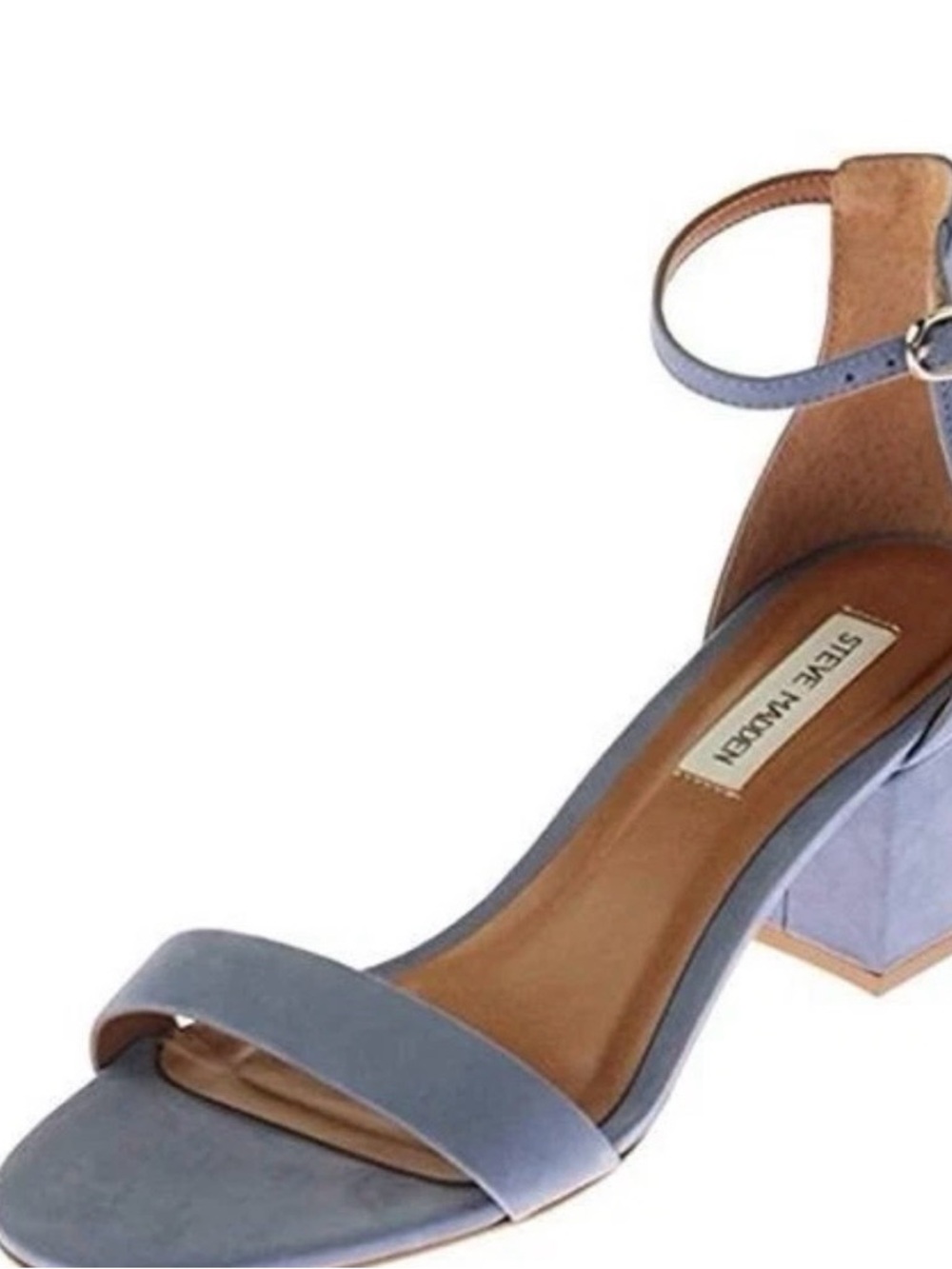 Steve Madden Light Blue Suede Block Heel Sandal